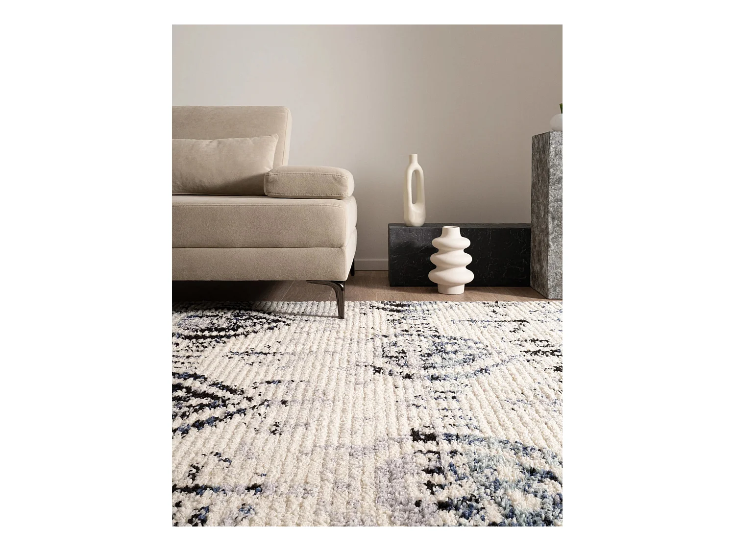 Hoogpolig tapijt 305x240 Beige Frauenfeld Moana