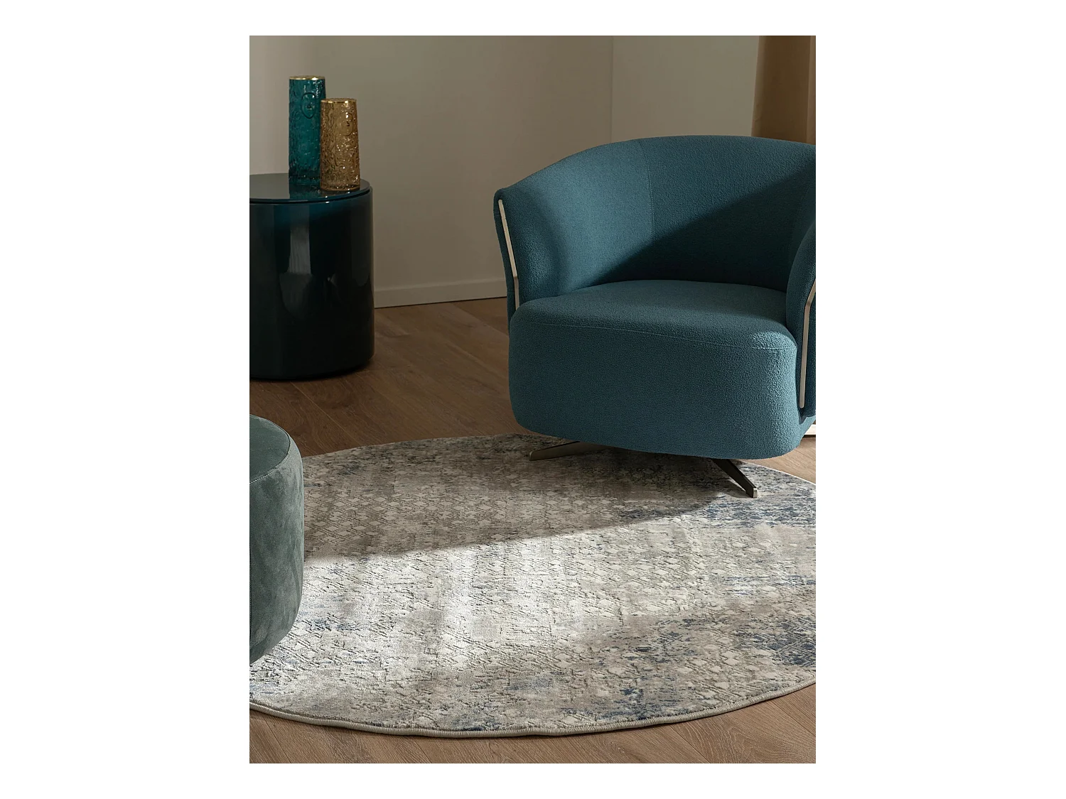 Tappeto 240x240 Blu Davos Magic