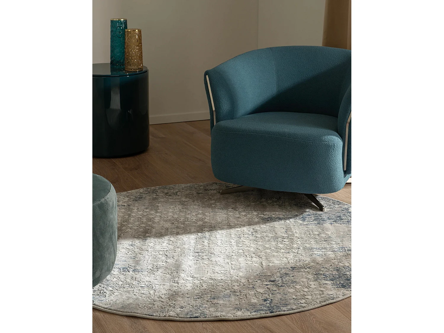 Tapis 240x240 Bleu Davos Magic