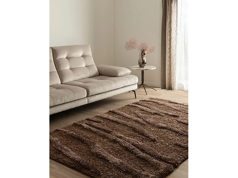 Tapis shaggy 160x245 marron foncé Thun Tribus
