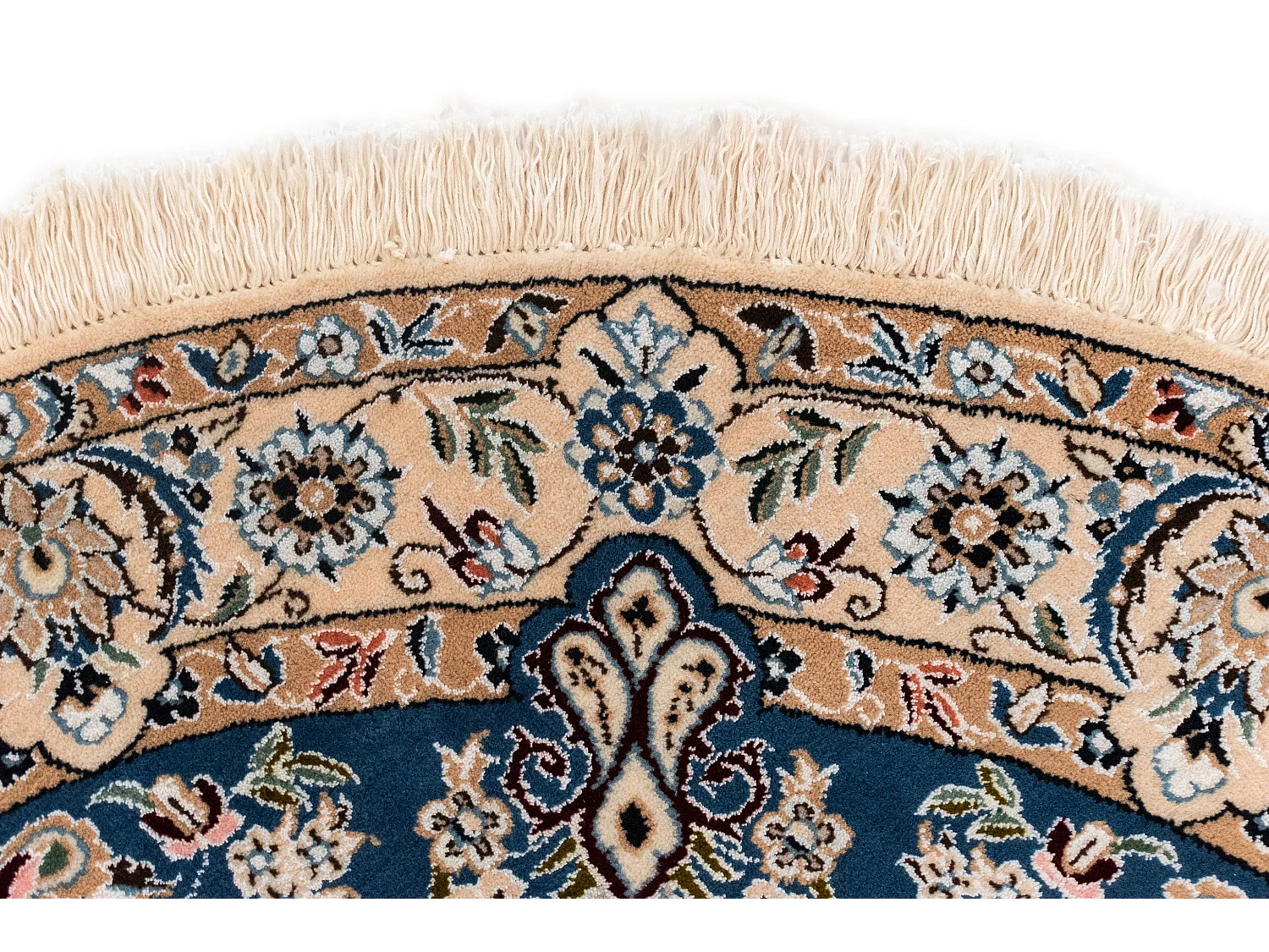 Wollteppich 150x150 Blau Nain