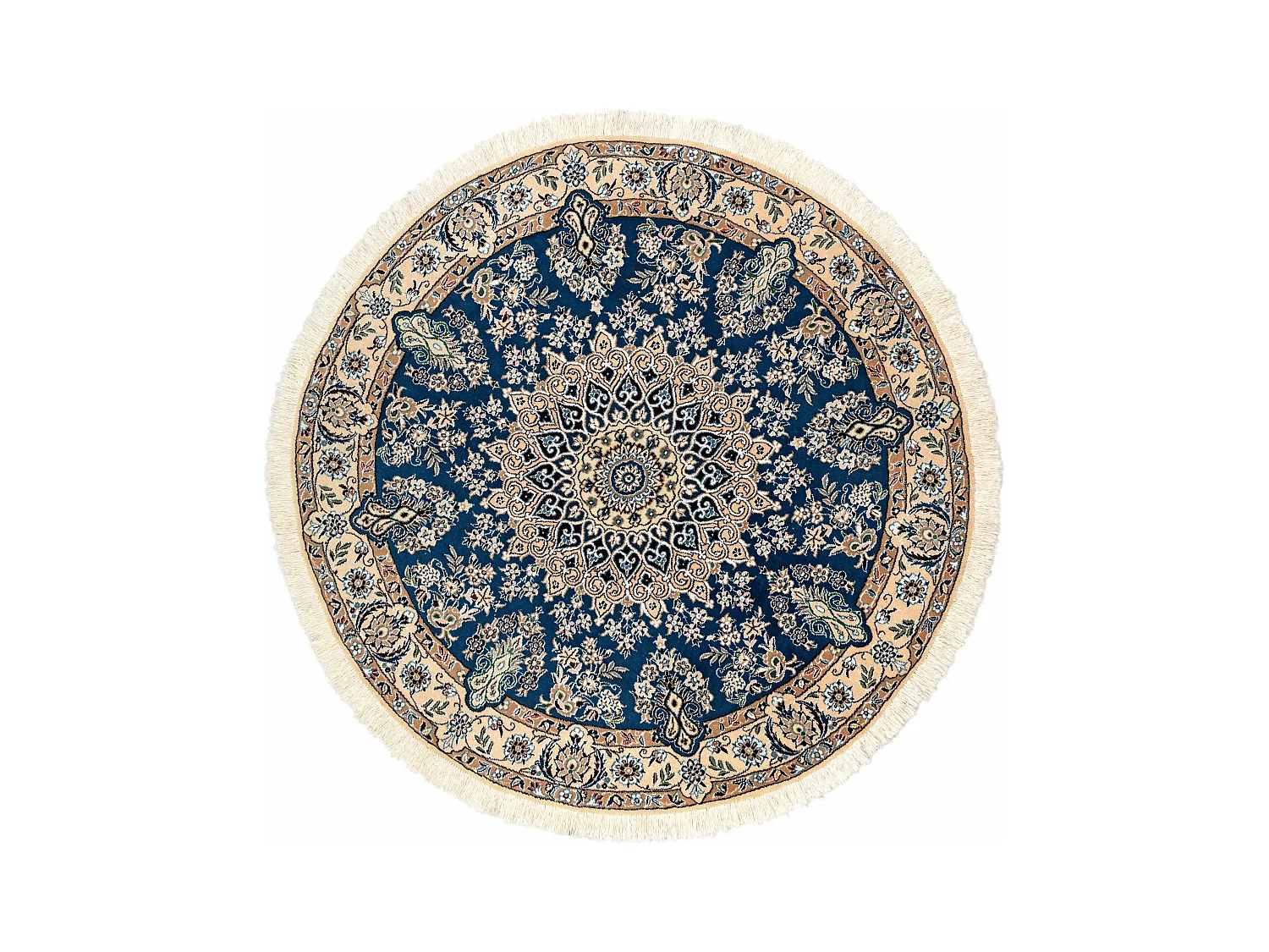 Tapis de laine 150x150 Bleu Nain
