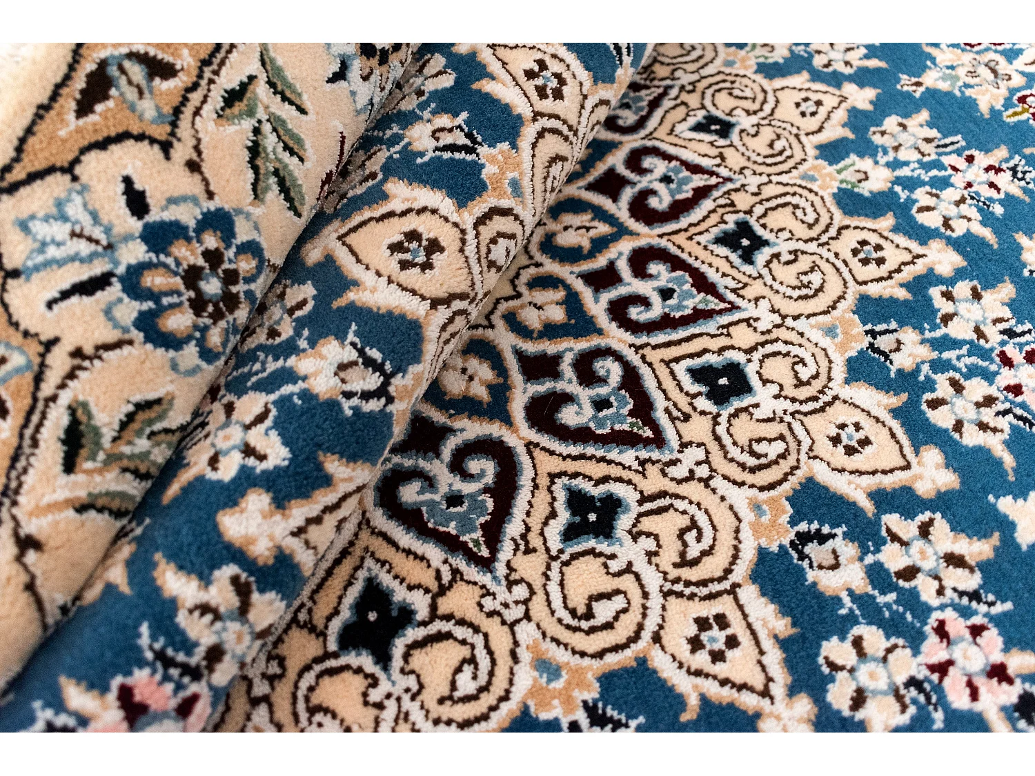 Tappeto in lana 150x150 Blu Nain