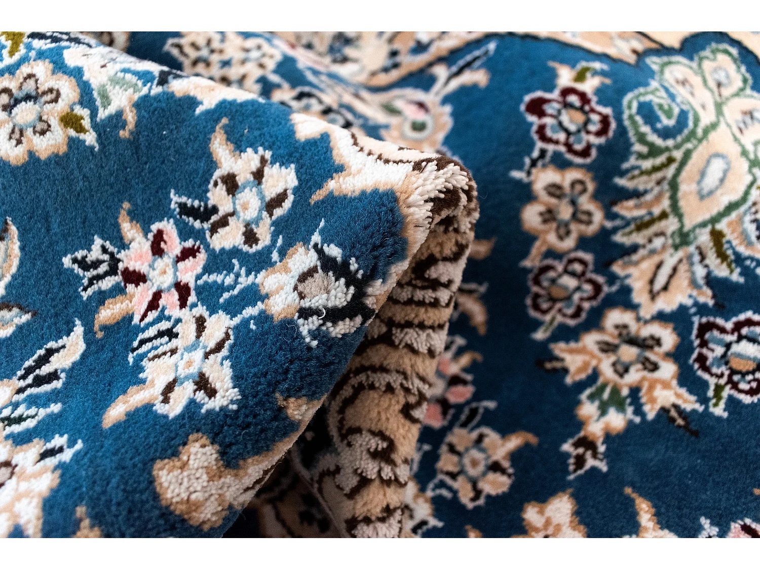 Tappeto in lana 150x150 Blu Nain