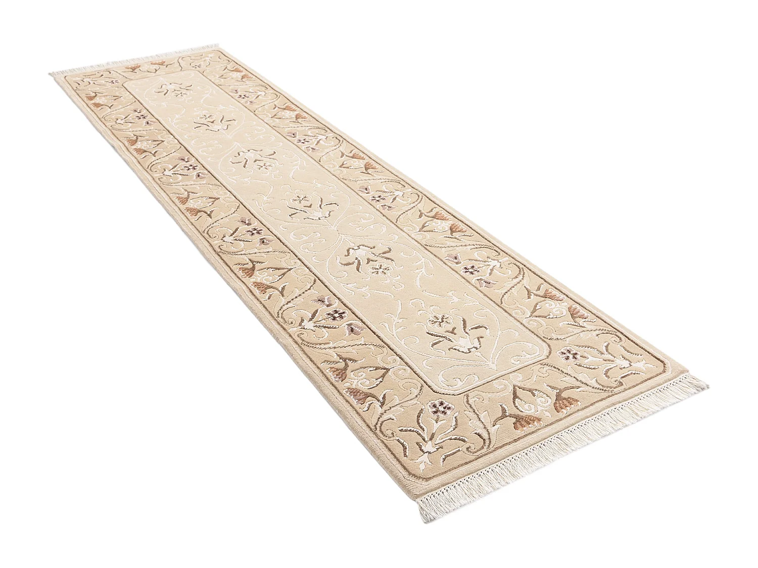 Tapis de couloir en laine 84x295 brun Darya