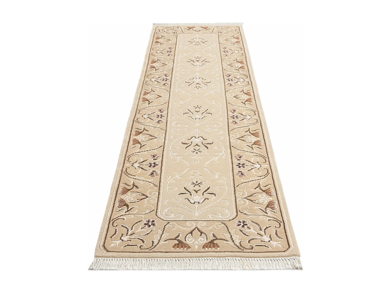 Tapis de couloir en laine 84x295 brun Darya