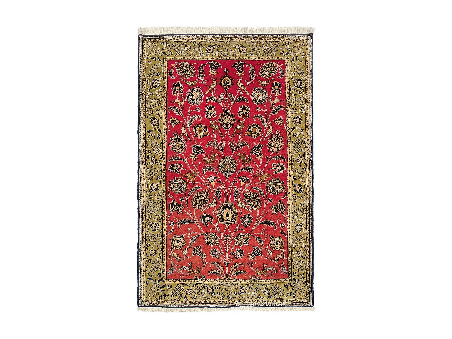 Tapis de laine 137x211 rouge Ghom