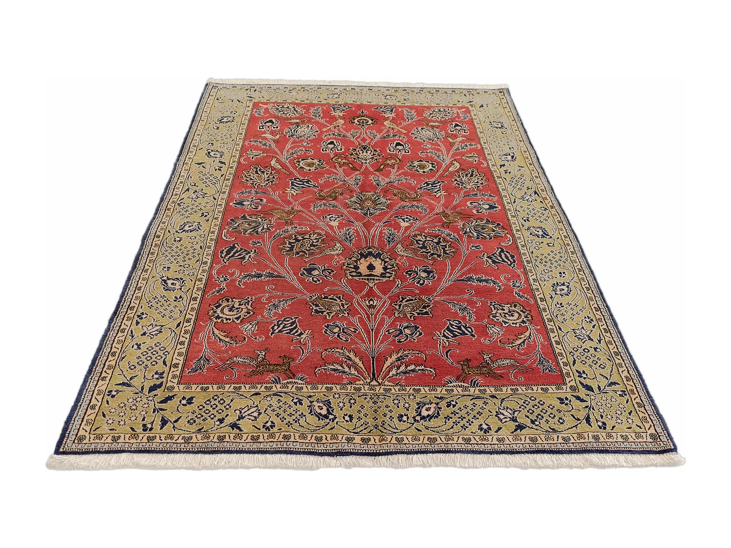 Tapis de laine 137x211 rouge Ghom