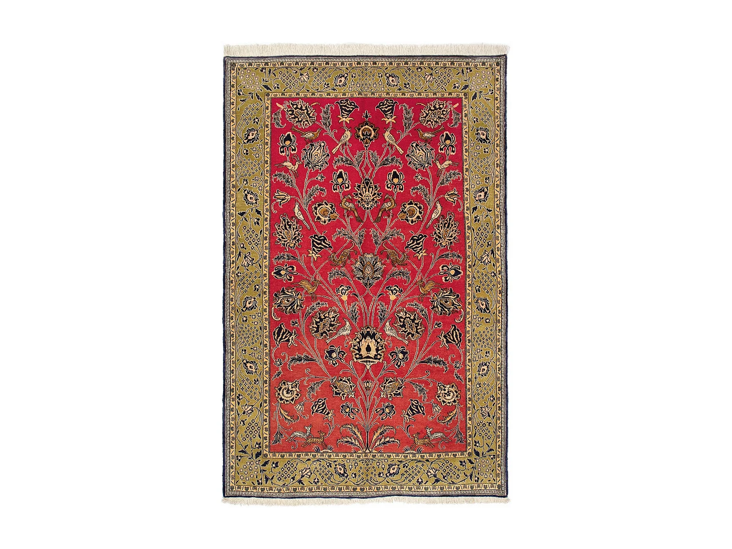 Tapis de laine 137x211 rouge Ghom