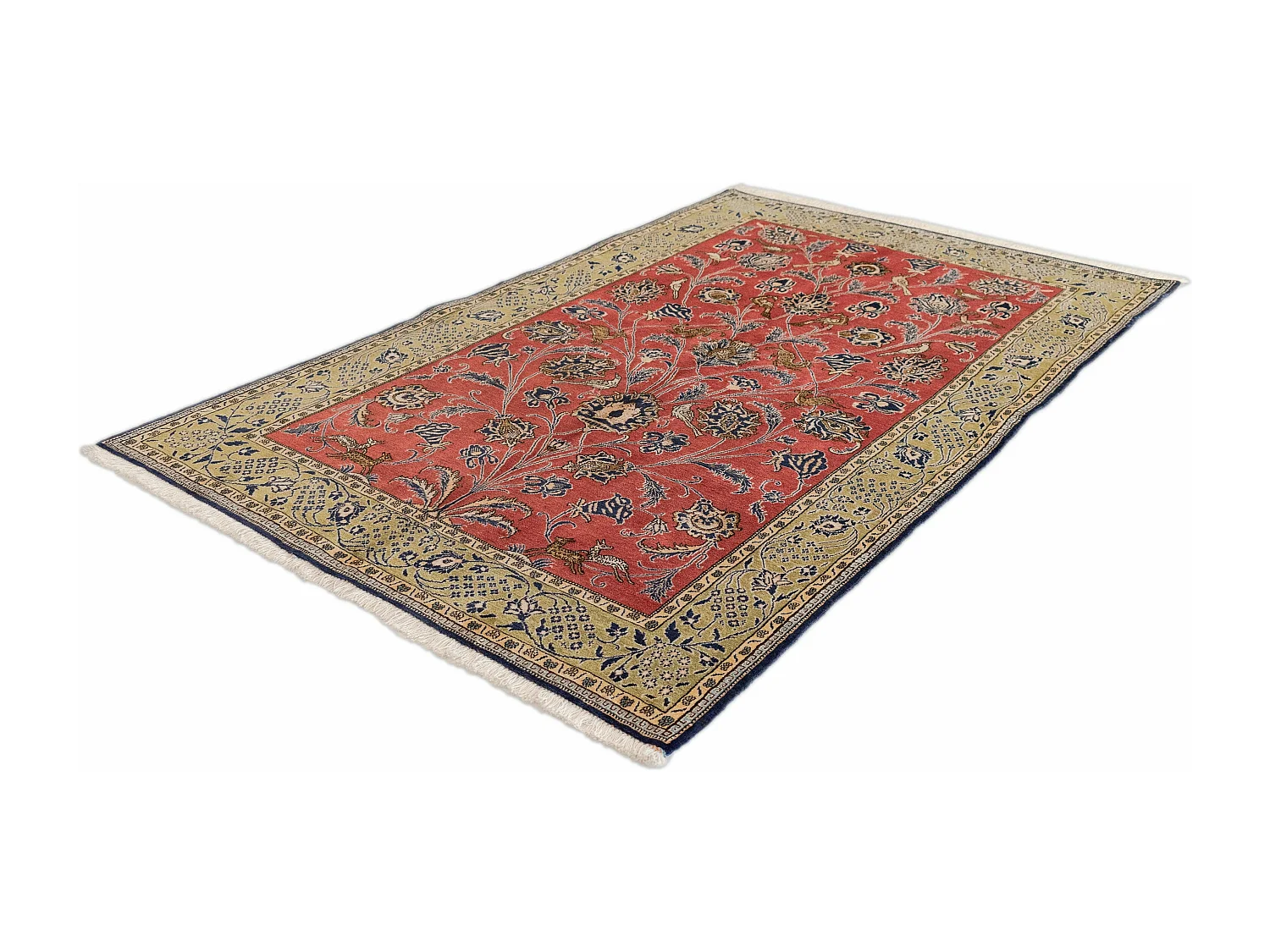 Tapis de laine 137x211 rouge Ghom