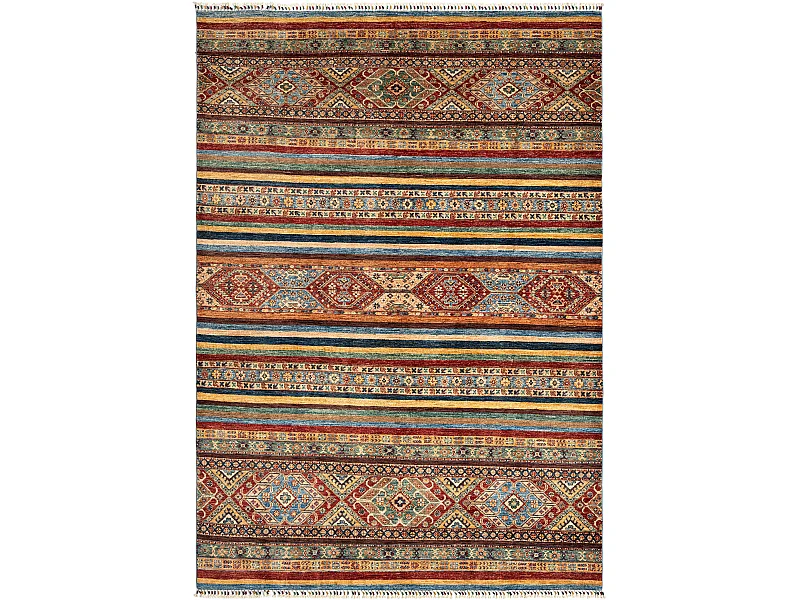 Tapis de laine 204x293 rouge Torkman