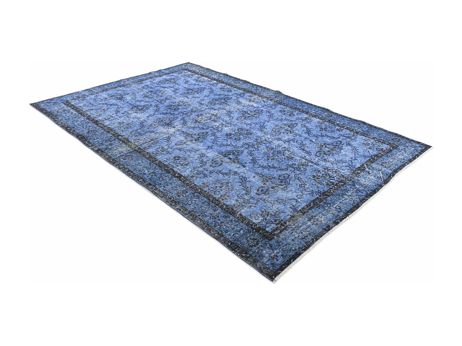 Tapis de laine 160x272 Bleu Ultra Vintage