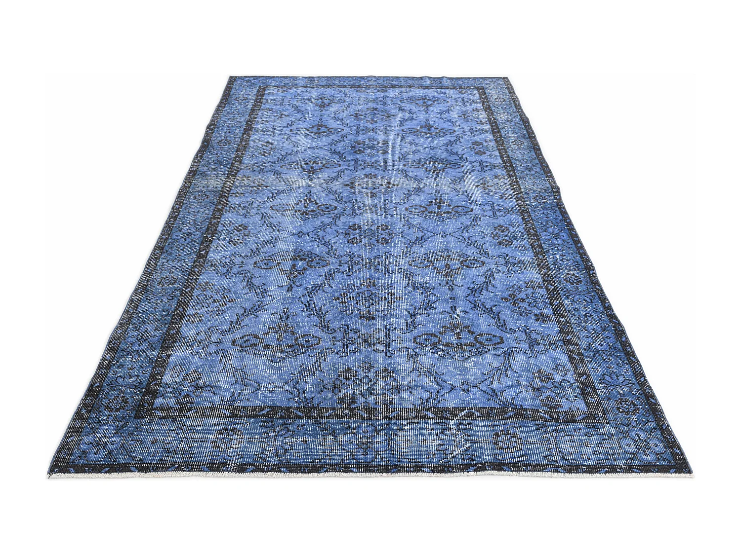 Tapis de laine 160x272 Bleu Ultra Vintage