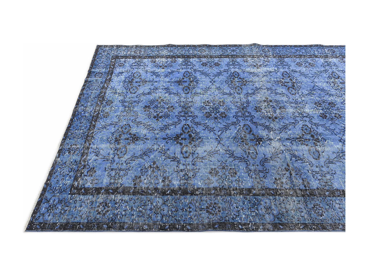 Tapis de laine 160x272 Bleu Ultra Vintage
