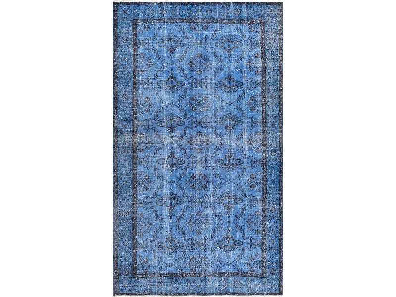 Tapis de laine 160x272 Bleu Ultra Vintage
