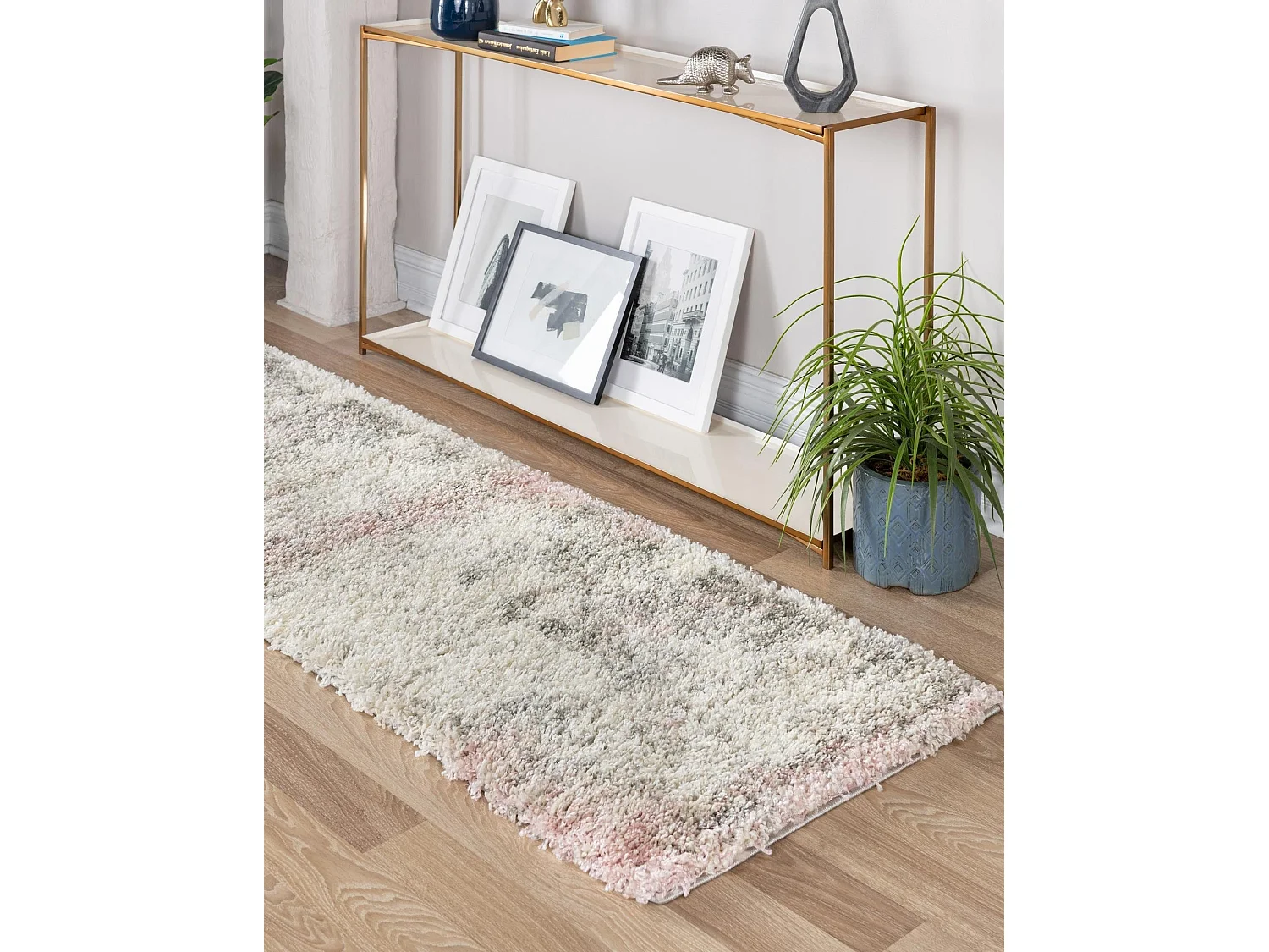 Tapis shaggy 80x305 beige - rose Lachen Haze