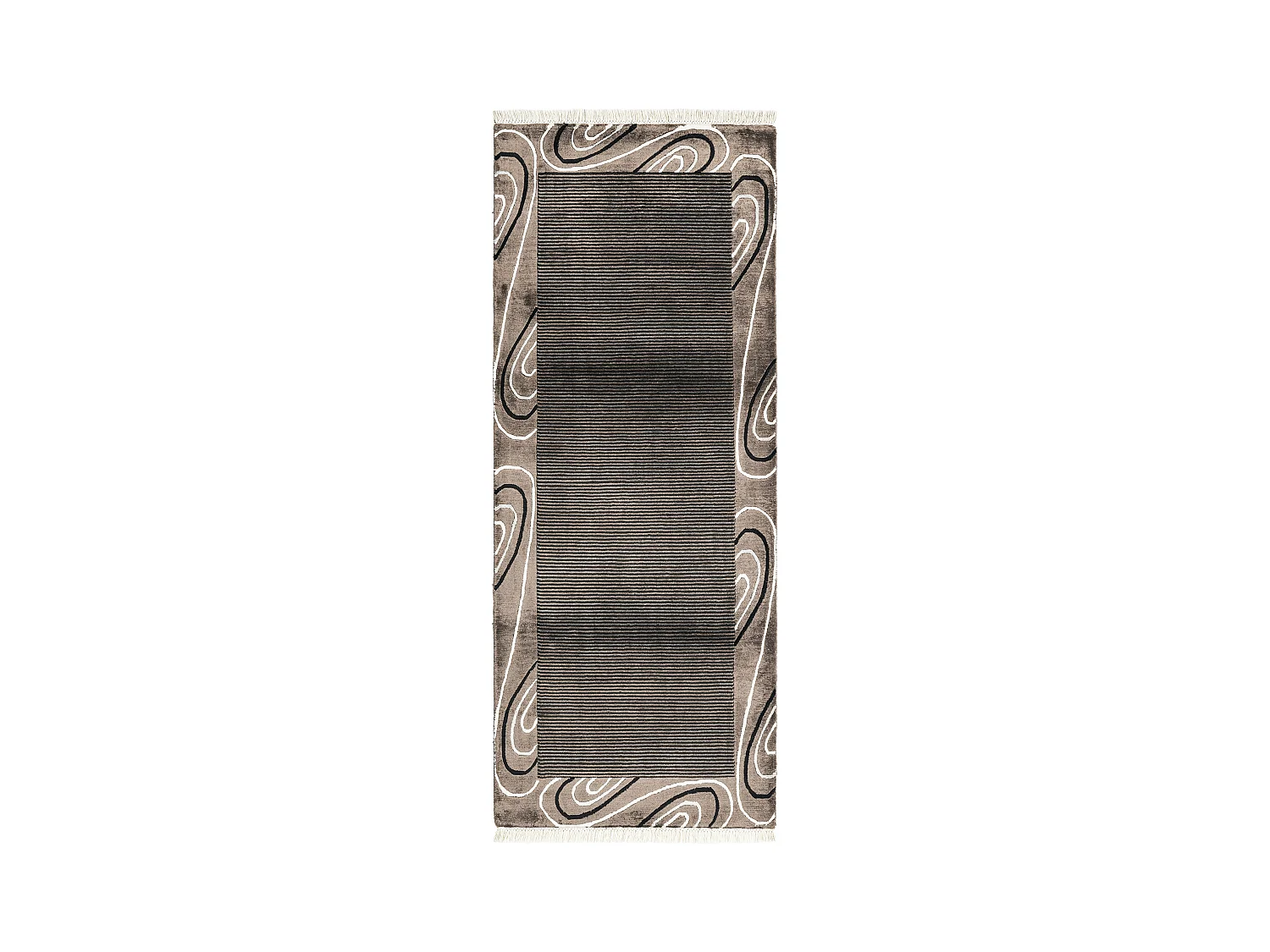 Tapis de couloir en laine 84x203 brun Darya