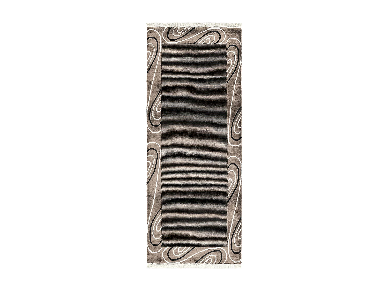 Tapis de couloir en laine 84x203 brun Darya