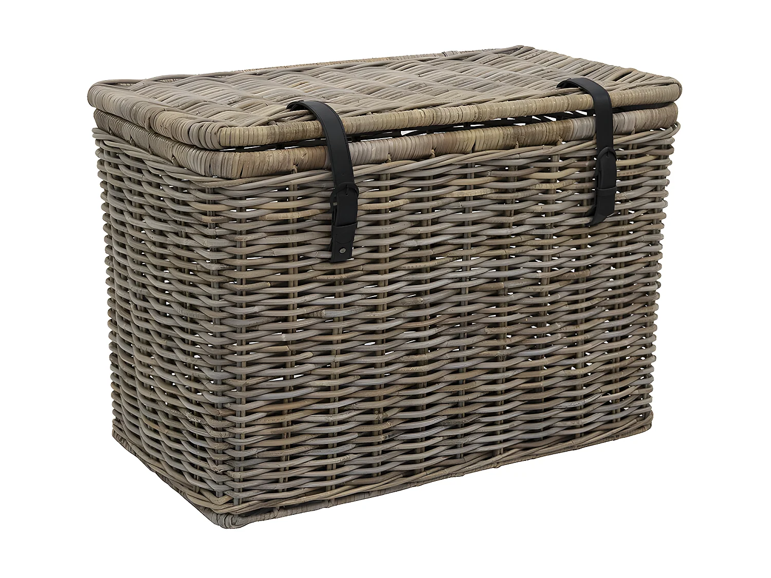 Set med 2 kubukoffertar NEFTA - L80 x B45 x H55 cm och L70 x B35 x H45 cm - Naturgrå