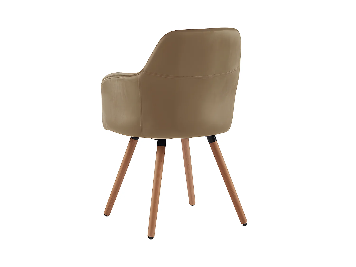 Set van 2 stoelen met armleuningen ELEANA - Fluweel en metaal met houteffect - Beige