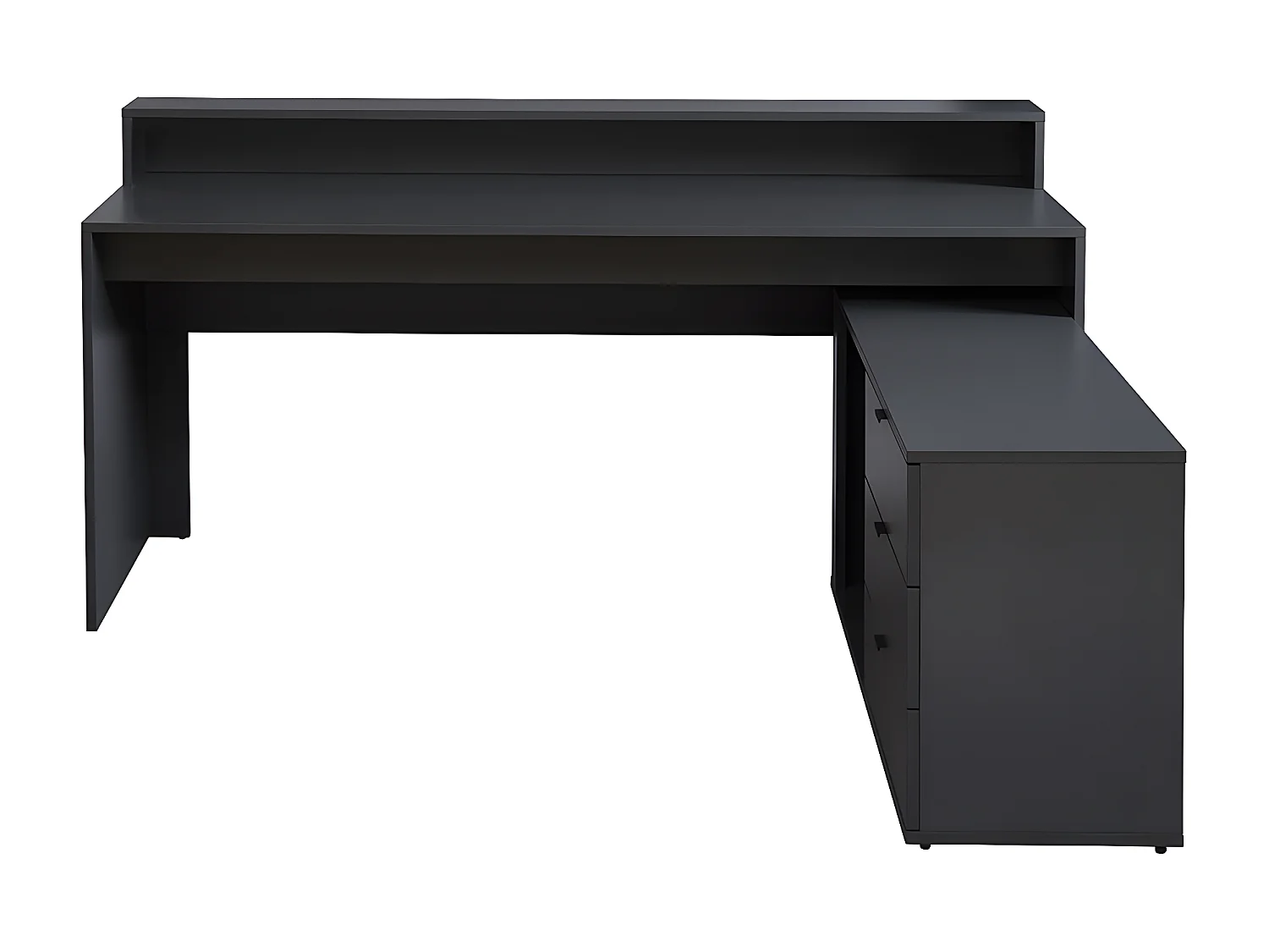 Gamehoekbureau NEHA - Met opbergruimte en ledverlichting - Mdf - Grijs