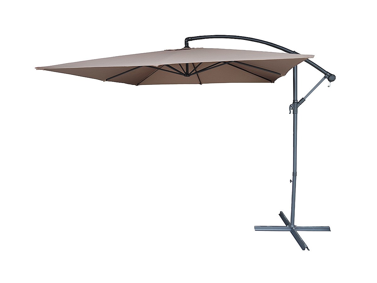 Sombrilla cuadrada acero CAPELINA D.2.5m x Alt2.54m - gris arenoso