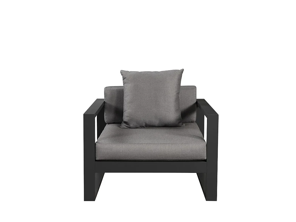 Set van 2 tuinfauteuils van aluminium - Antraciet - MOLOKAI