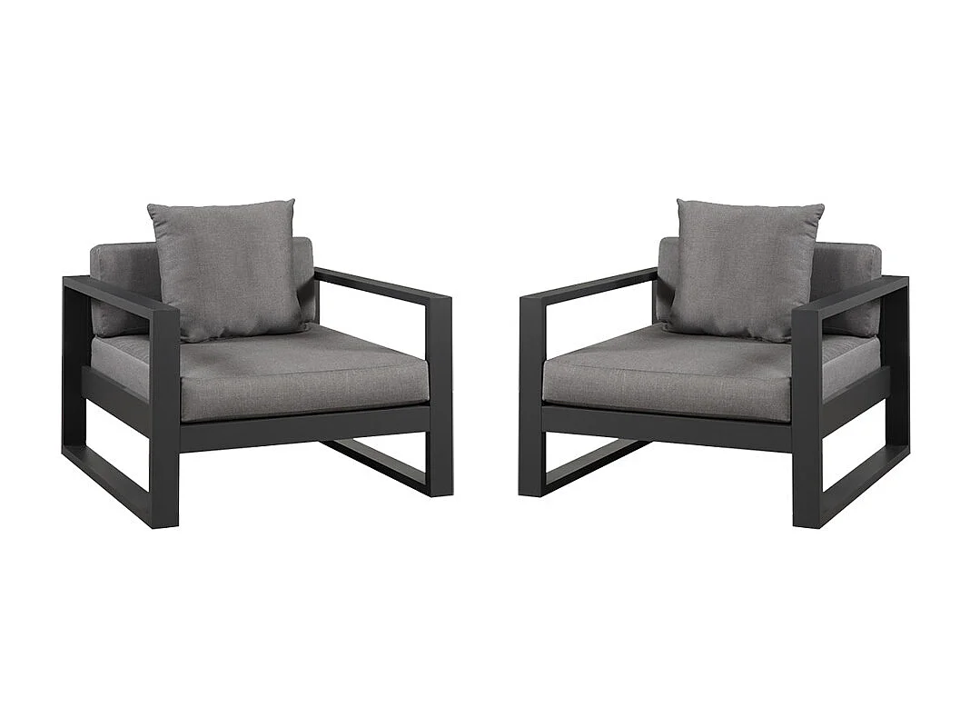 Gartensessel 2er-Set Aluminium - Anthrazit - MOLOKAI von MYLIA