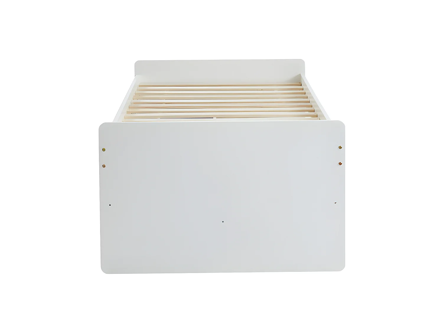 Cama nido TITOUAN con 3 cajones - 90 x 190 cm - MDF y Pino - Blanco + Colchón