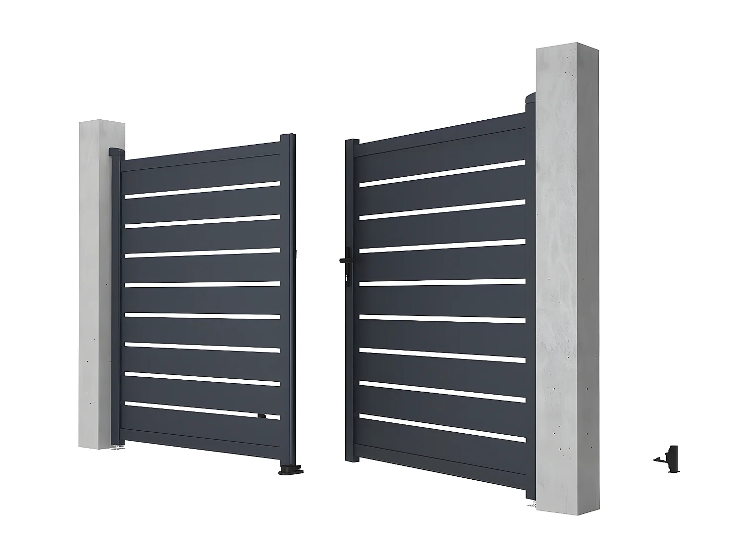 Pack portón motorizado calado antracita de aluminio PRIMO - Ancho 300 x Alt. 176 cm + Motor RIVE