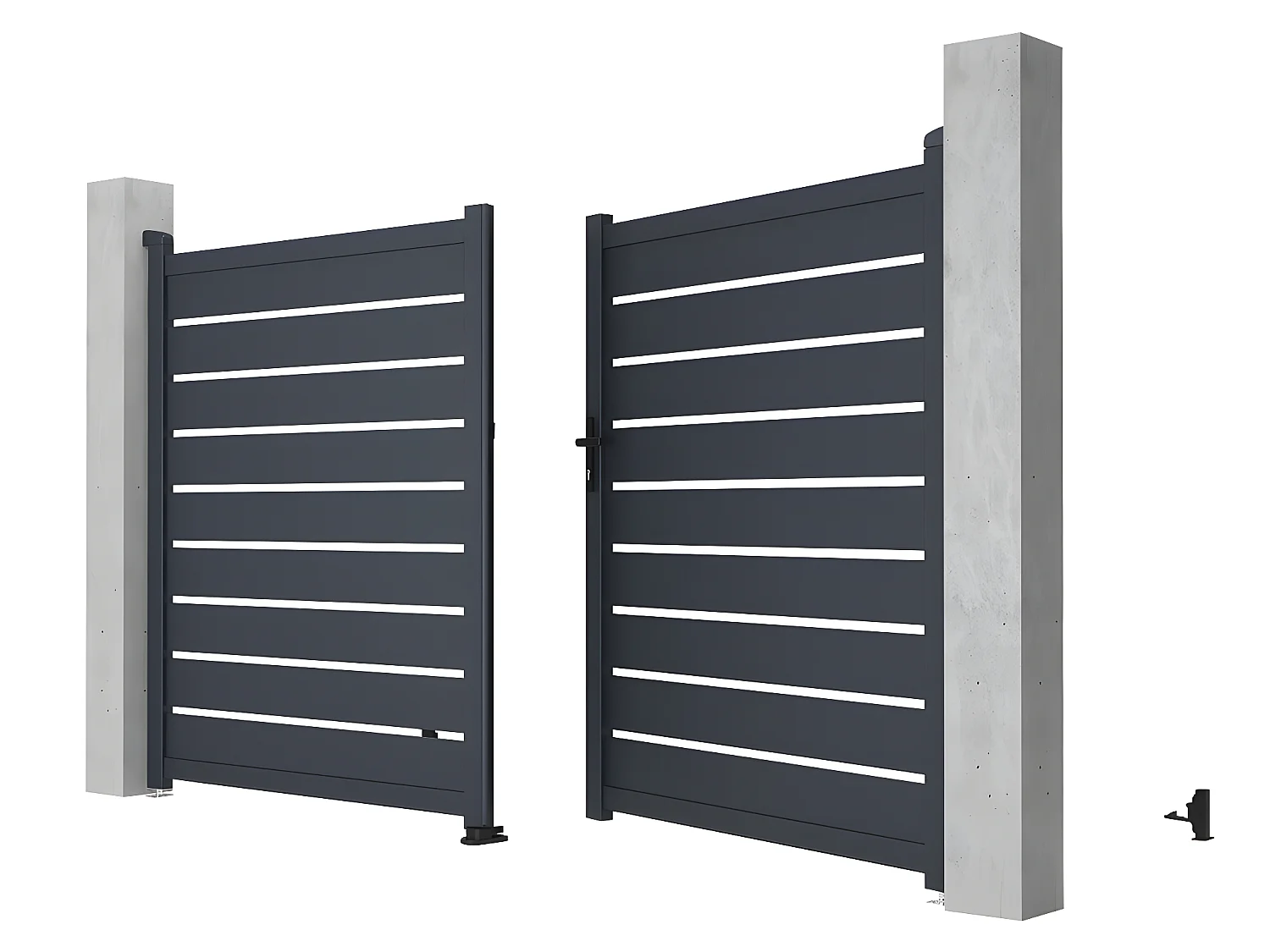 Gemotoriseerde antraciete poort van aluminium - L300xH176cm - PRIMO