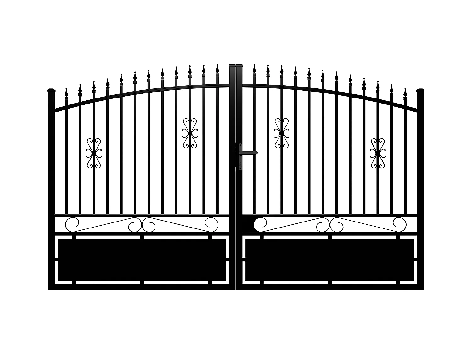 Pack draaihek antraciet van aluminium NERBIS - L300xH160/180cm + Motor RIVE