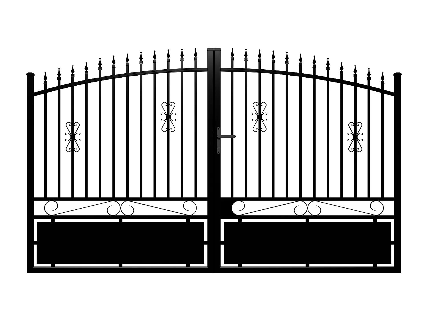 Pack draaihek antraciet van aluminium NERBIS - L300xH160/180cm + Motor RIVE