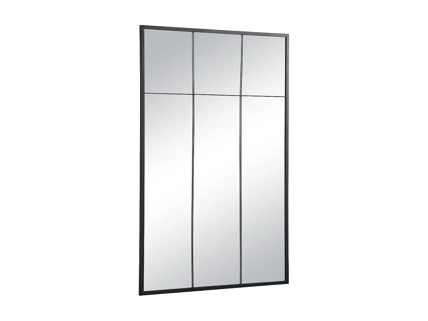 Miroir fenêtre industriel en fer - L.105 x H.150 cm - Noir - BELLAGIO