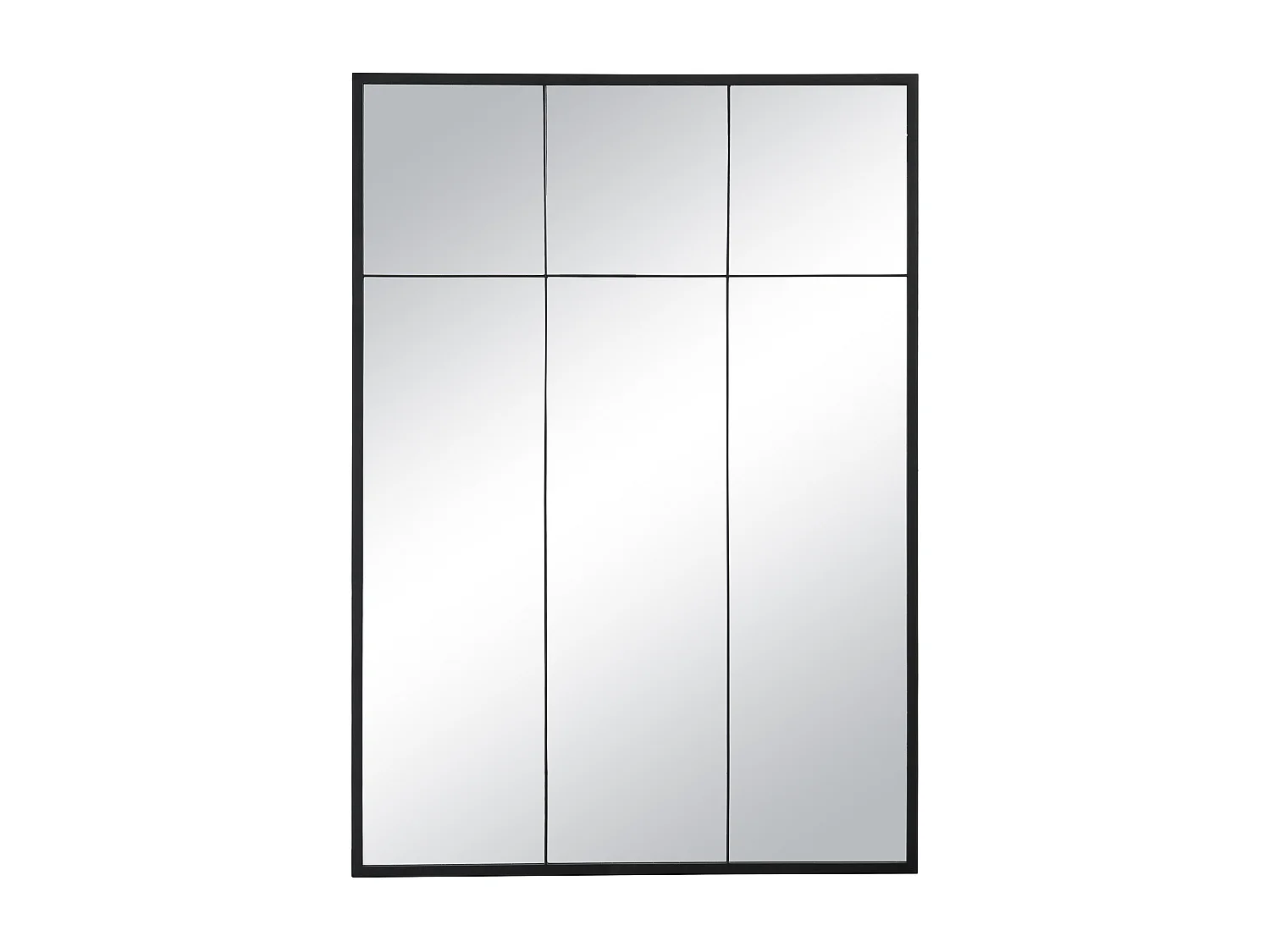 Miroir fenêtre industriel en fer - L.105 x H.150 cm - Noir - BELLAGIO