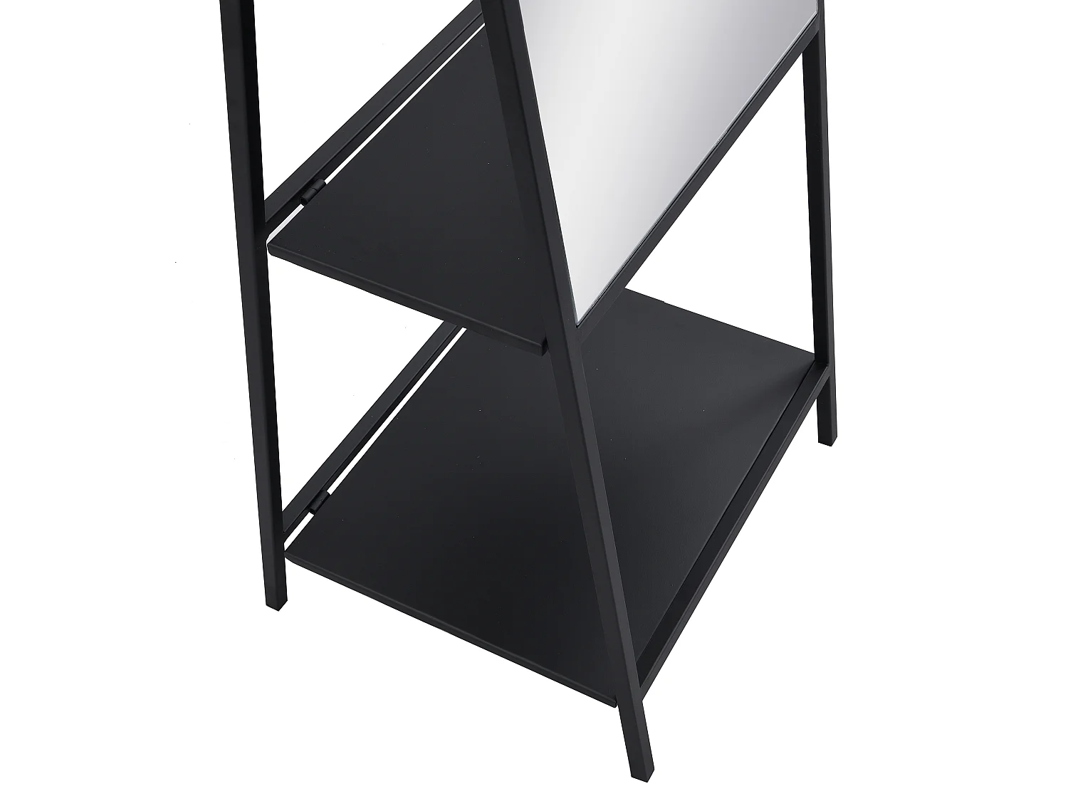 Espelho de chão com 2 prateleiras metal C.46 x L.41 x A.172 cm preto - LIVIO