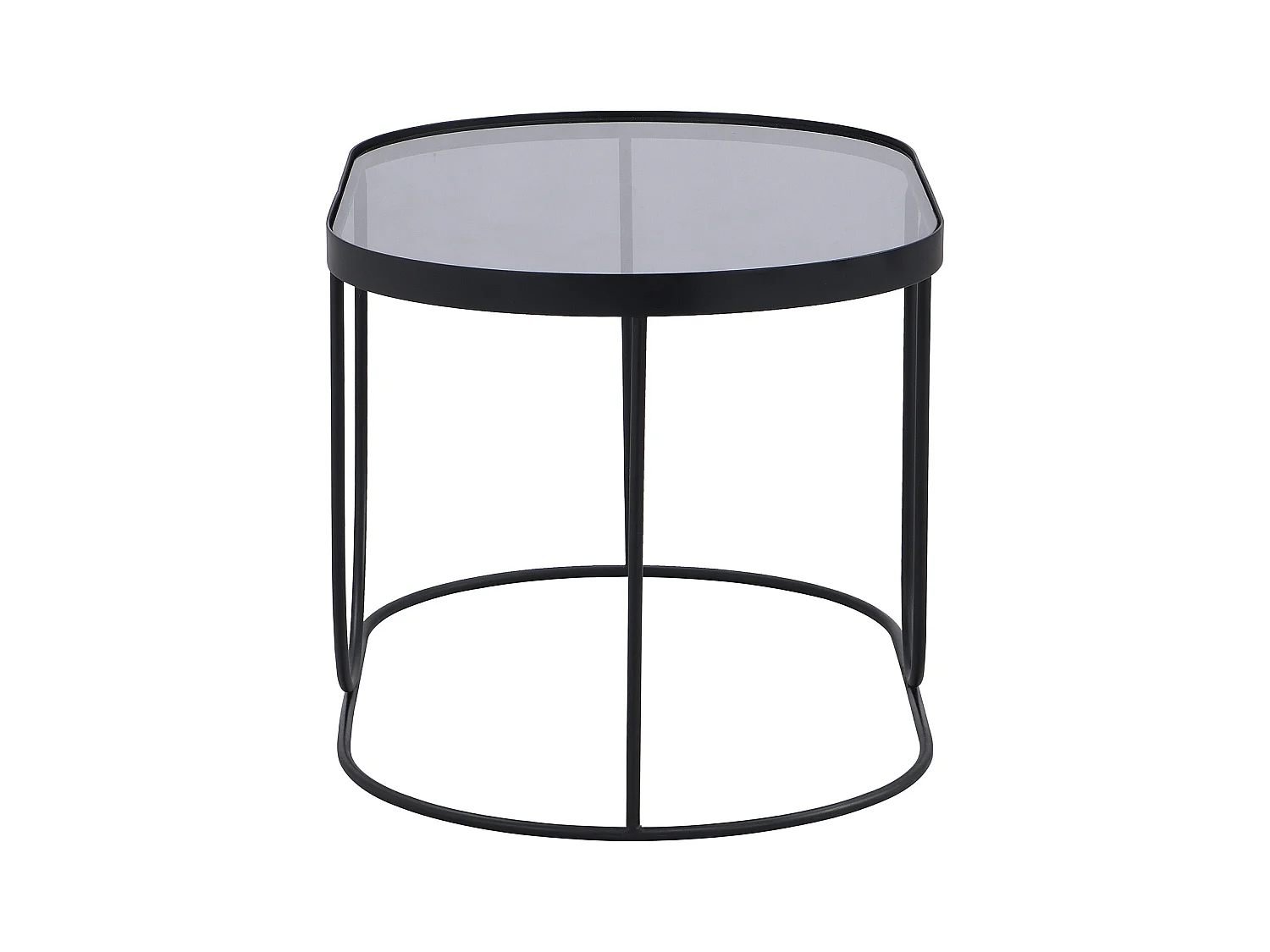 Mesa de centro de metal y vidrio ahumado - Negro y Transparente - PRETORIA
