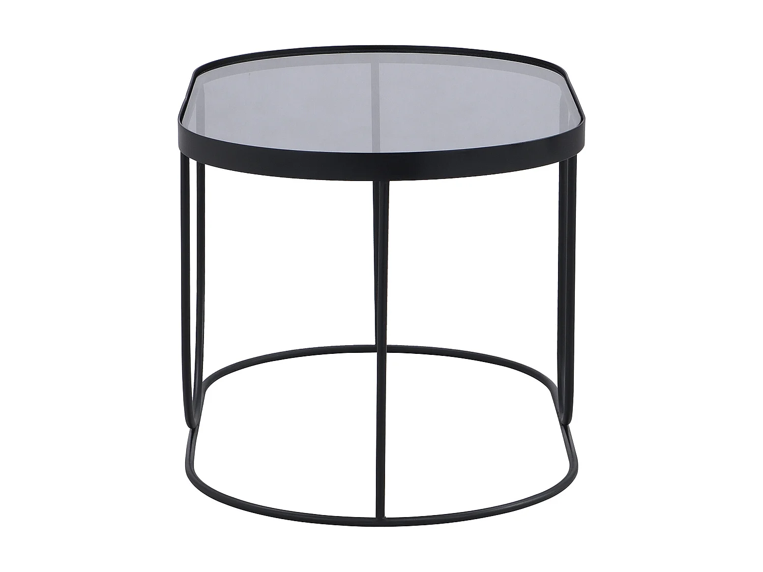 Table basse en métal et verre fumé - Noir et Transparent - PRETORIA