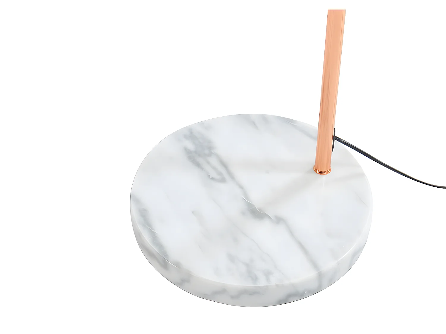 Candeeiro de pé grande em arco estilo art déco 140 x 35 x 180 cm em metal e mármore cor cobre - OMBRAGE