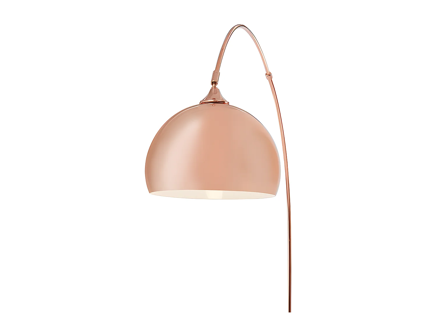 Grote staande lamp met boog art déco OMBRAGE - Metaal en marmer - H180 cm - Koperkleurig