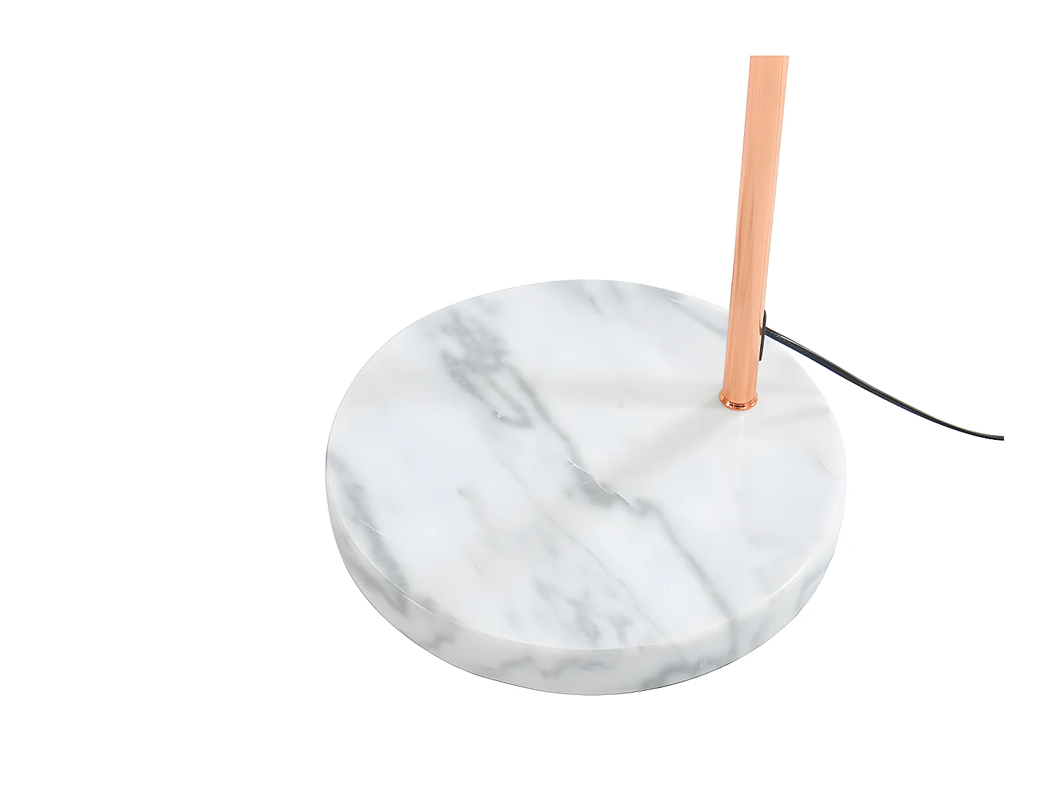 Grote staande lamp met boog art déco OMBRAGE - Metaal en marmer - H180 cm - Koperkleurig