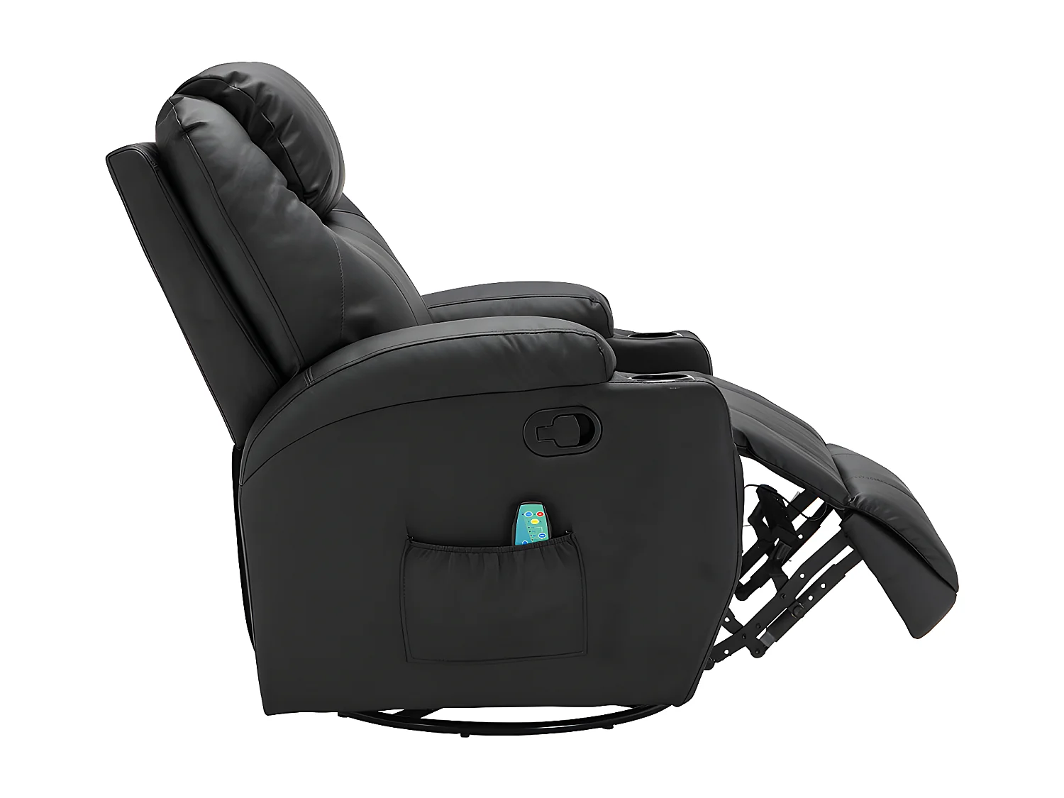 Massagesessel - Kunstleder - Schwarz - SILVANO