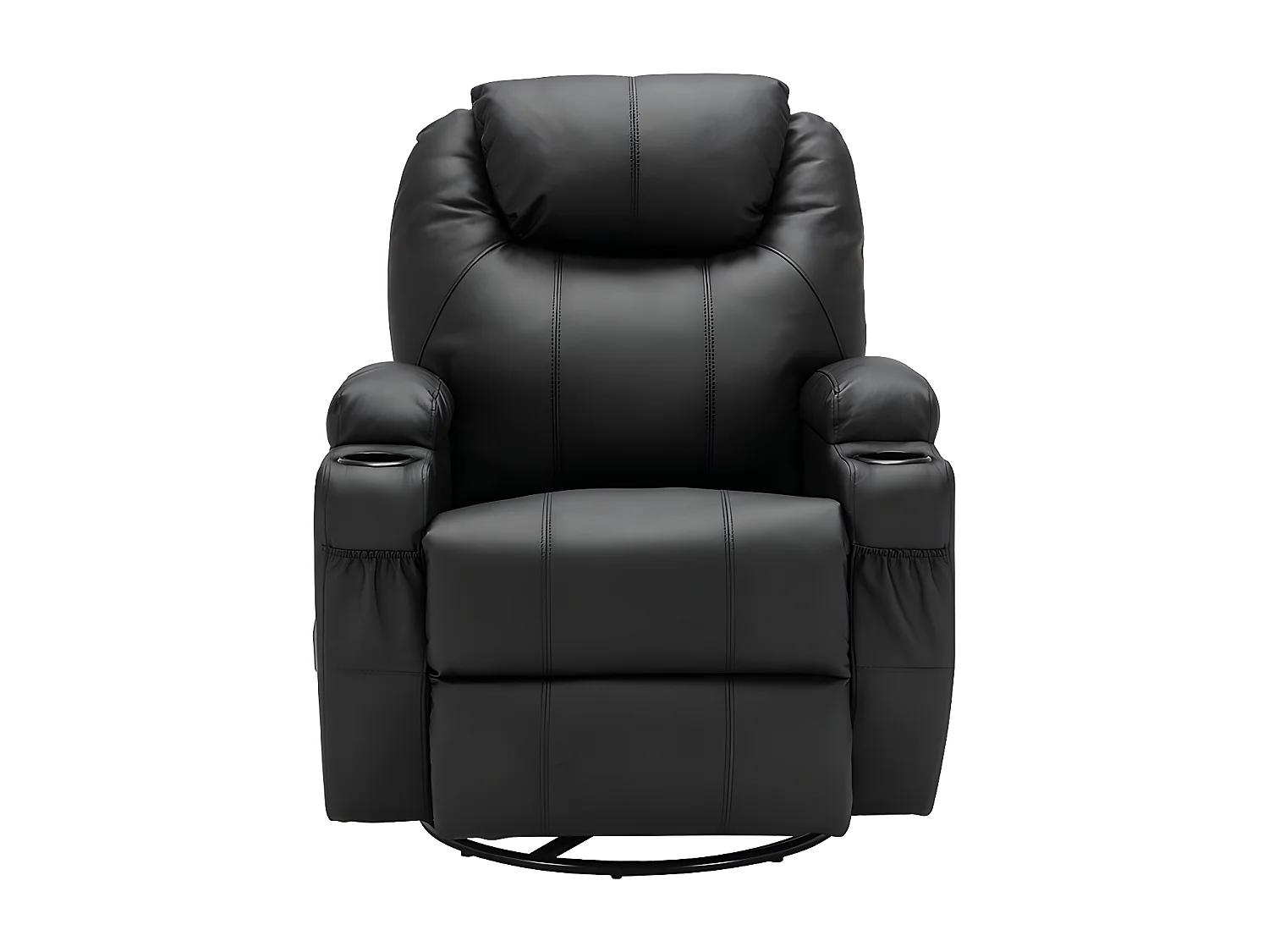 Massagesessel - Kunstleder - Schwarz - SILVANO