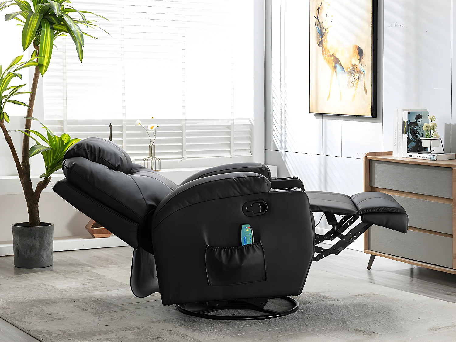 Massagestoel van kunstleer SILVANO - Zwart