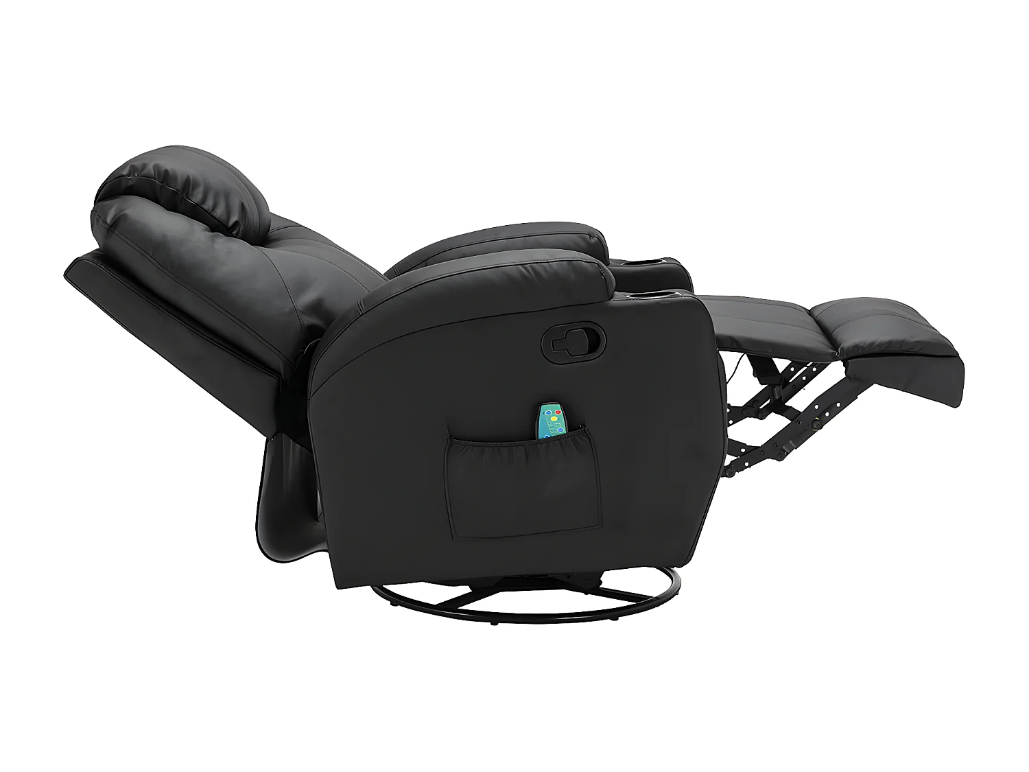 Sillón de masaje SILVANO de piel sintética - Negro