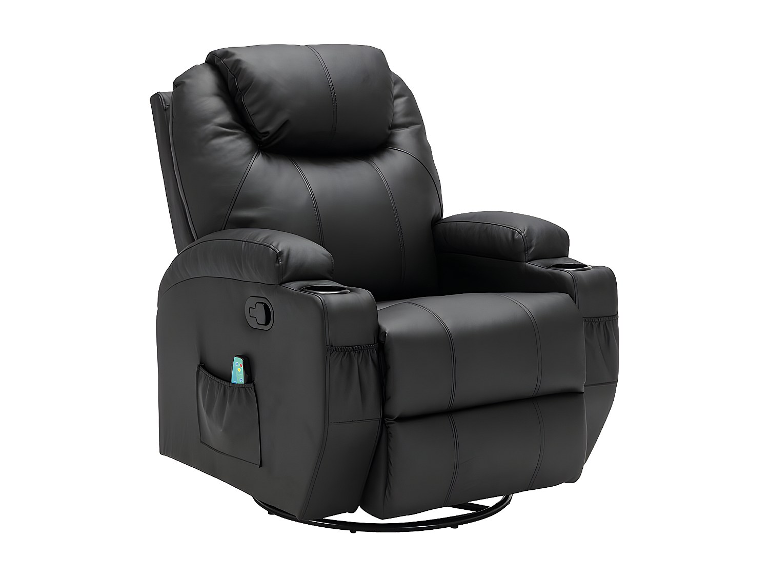 Massagesessel - Kunstleder - Schwarz - SILVANO günstig online kaufen