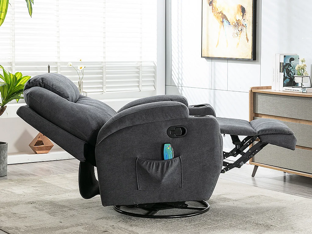 Massagestoel van stof SILVANO - Grijs