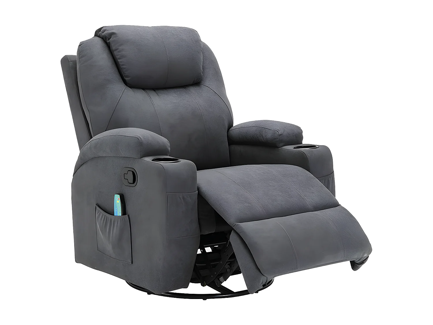 Fotel do masażu SILVANO z tkaniny – kolor szary