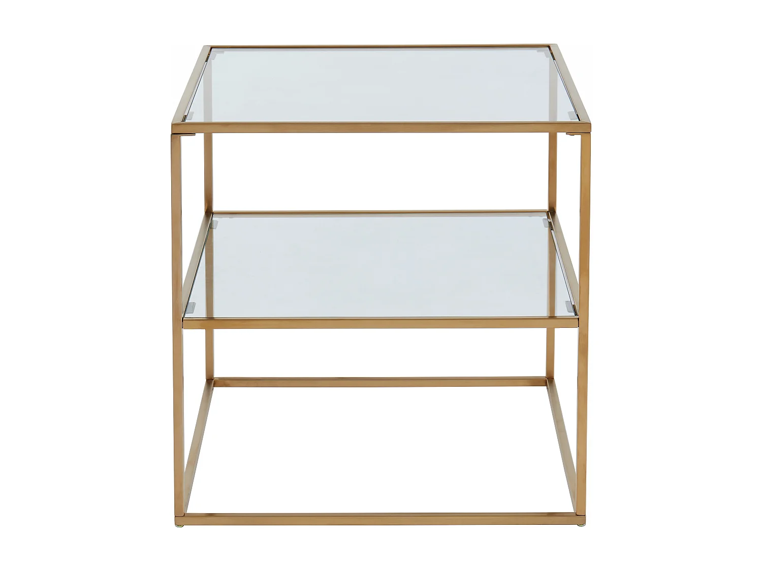 Comodino Vetro temperato e Acciaio Dorato - KOHANA