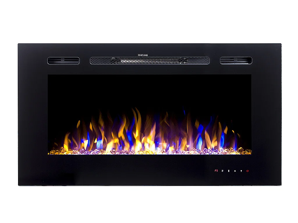 Caminetto elettrico da parete L101,6 x P14 x H54,4 cm Nero - CALBUCO